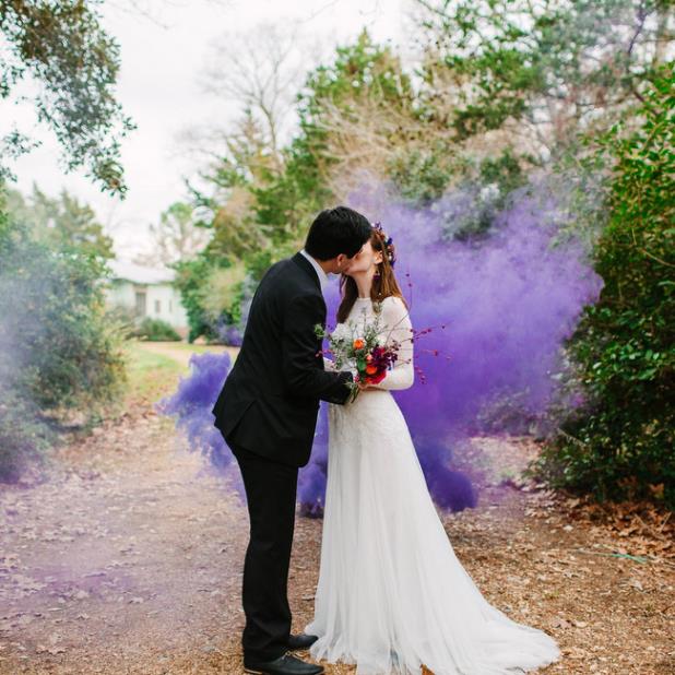 Wedding Color Smoke Bombs in Purple