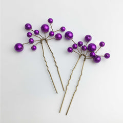 Bella Bridesmaids Hair Pin in Purple