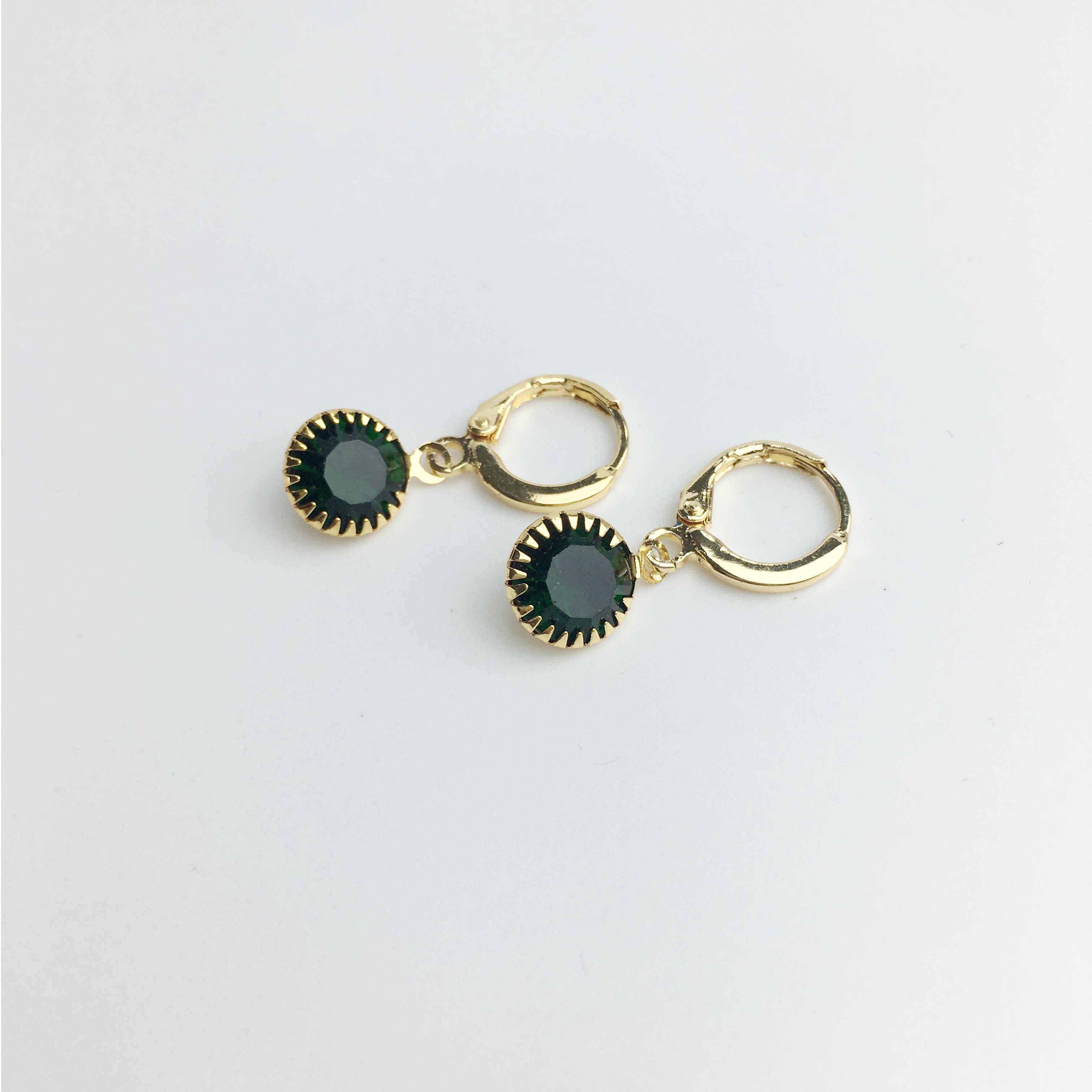 Caroline Bridesmaid Drop Gemstone Earrings in Emerald