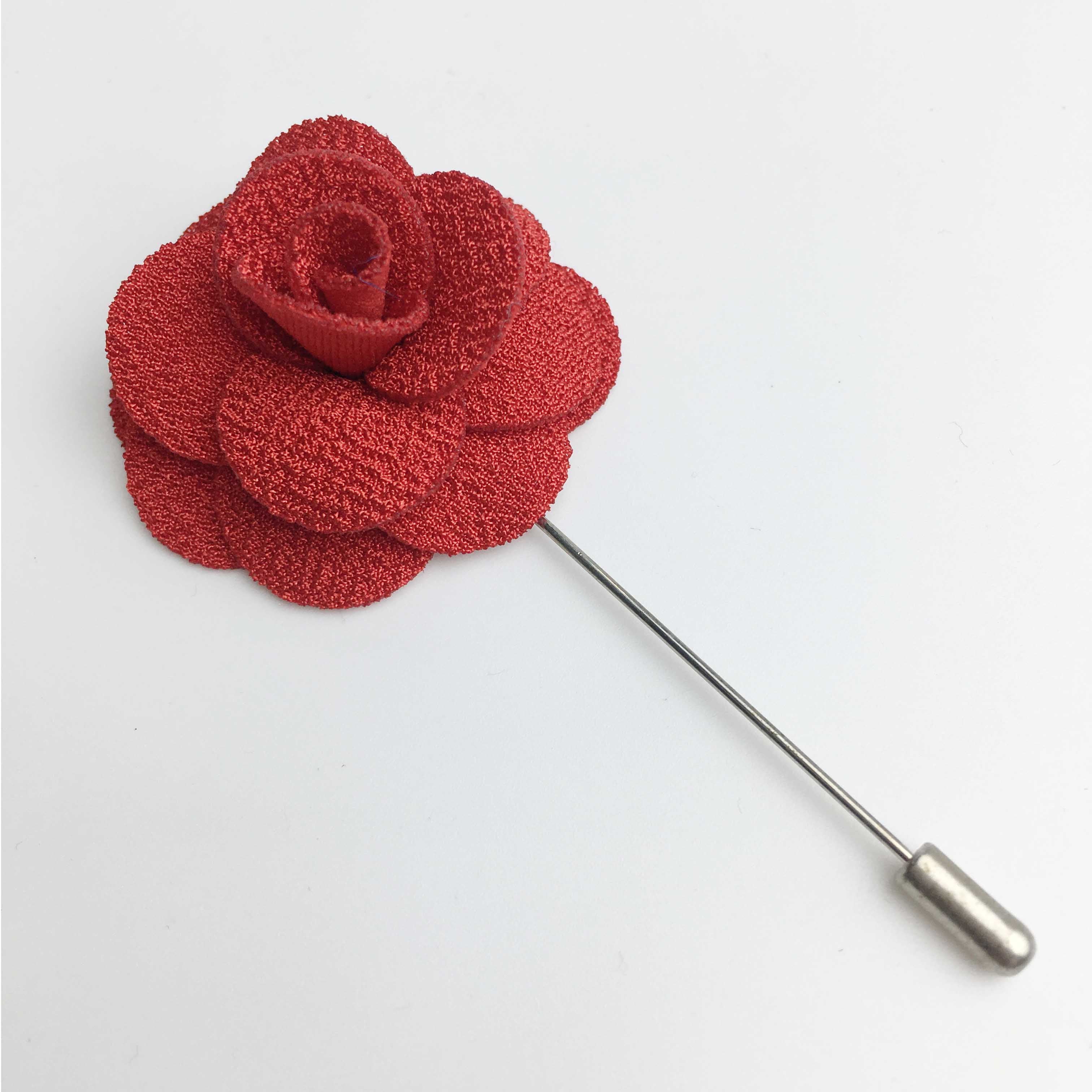 Clark Floral Lapel Pin in Red