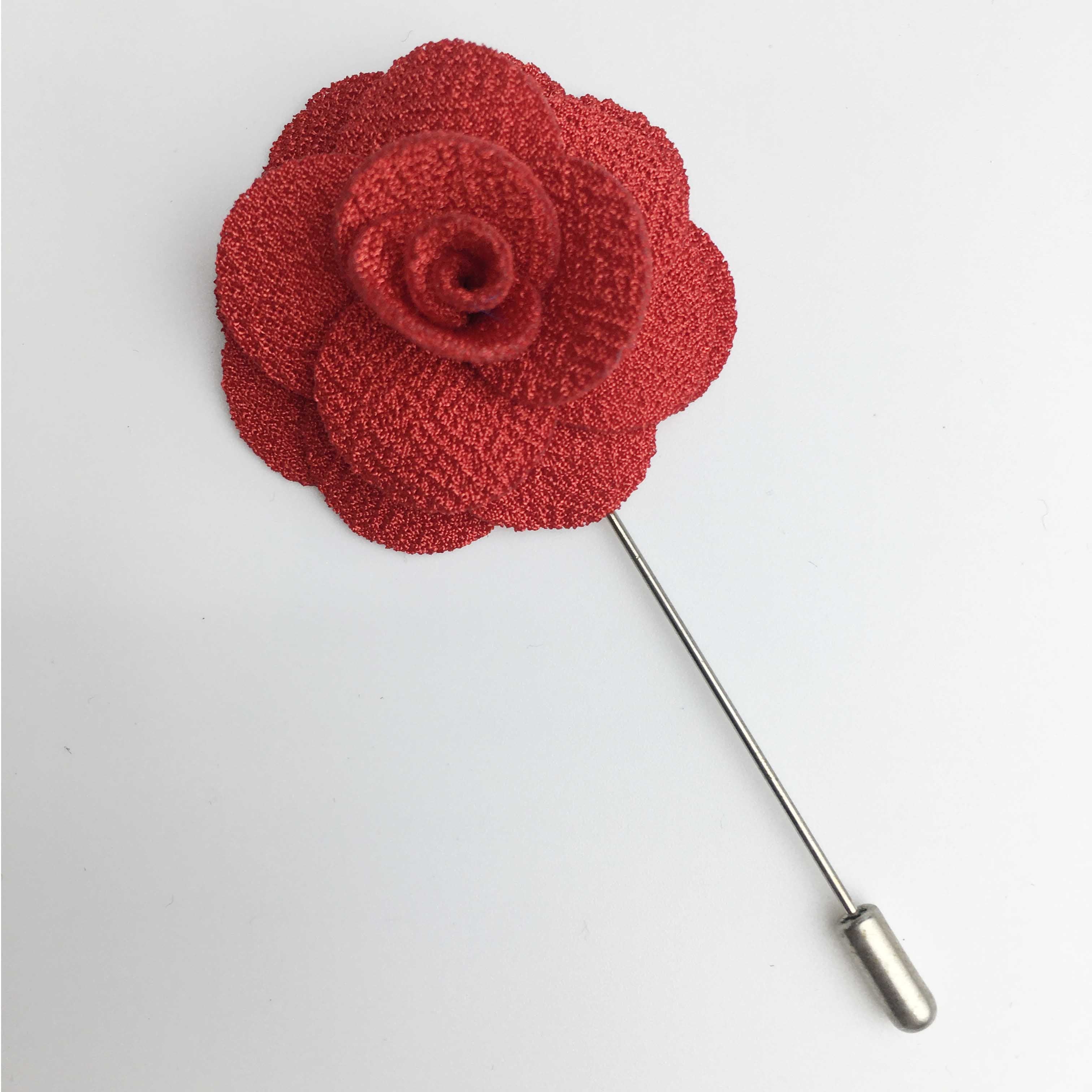 Clark Floral Lapel Pin in Red