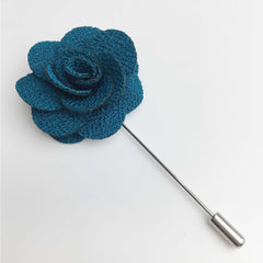 Clark Floral Lapel Pin in Teal
