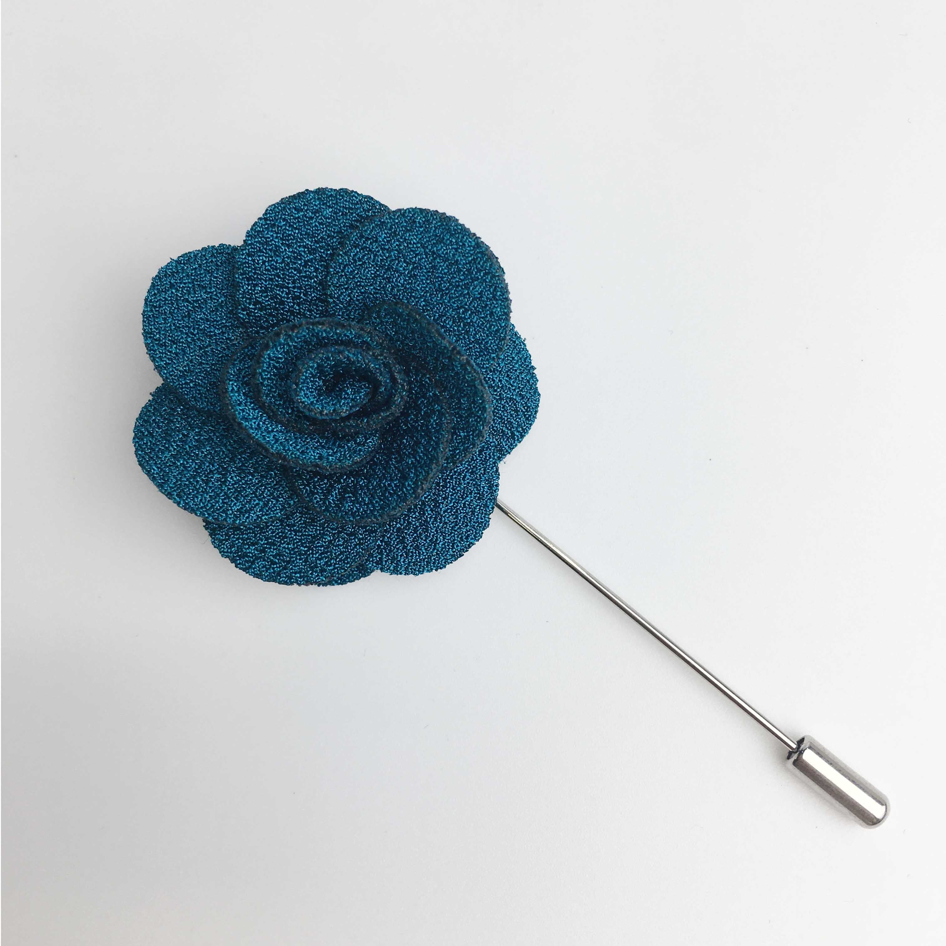 Clark Floral Lapel Pin in Teal