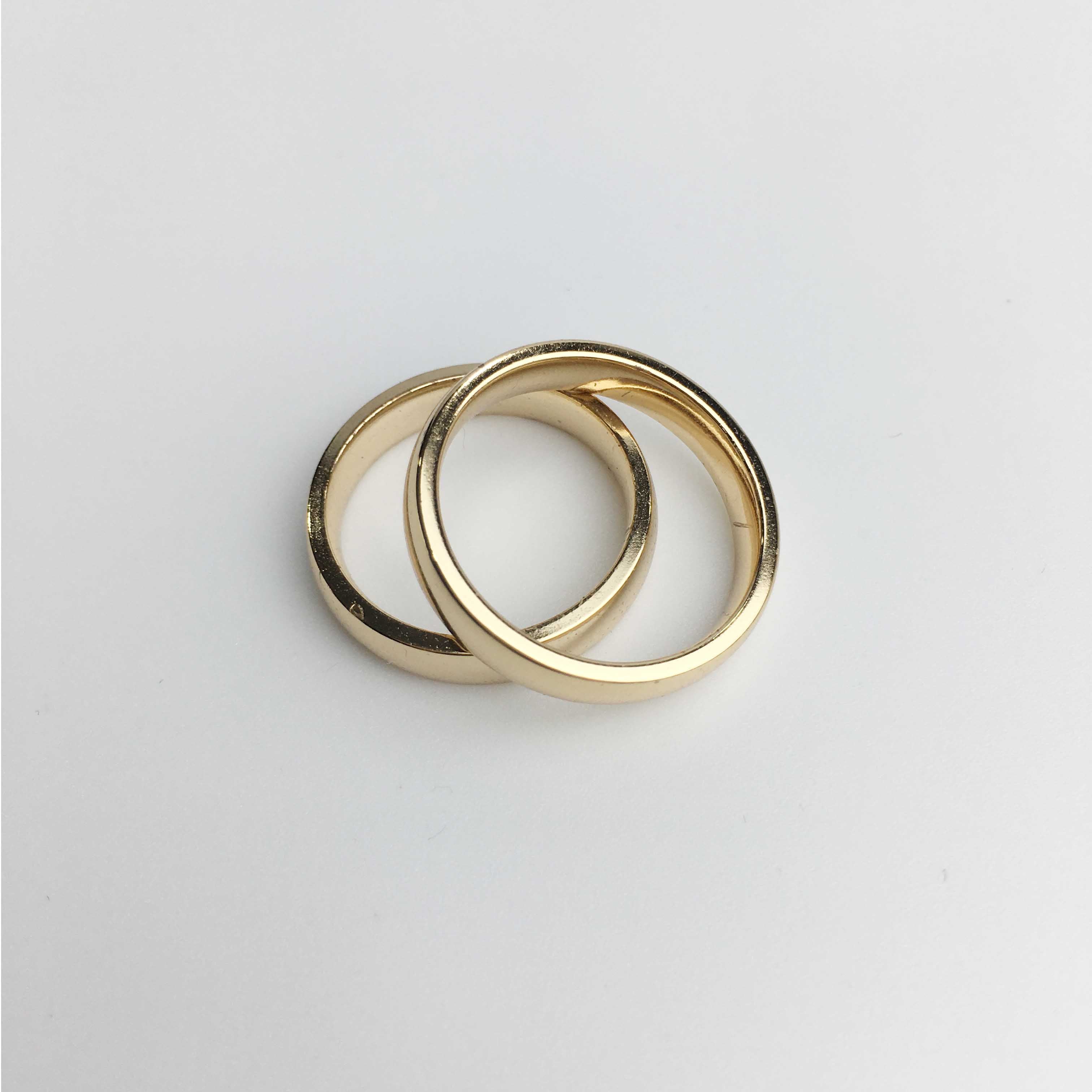 Gold Mock Wedding Rings, His & Hers