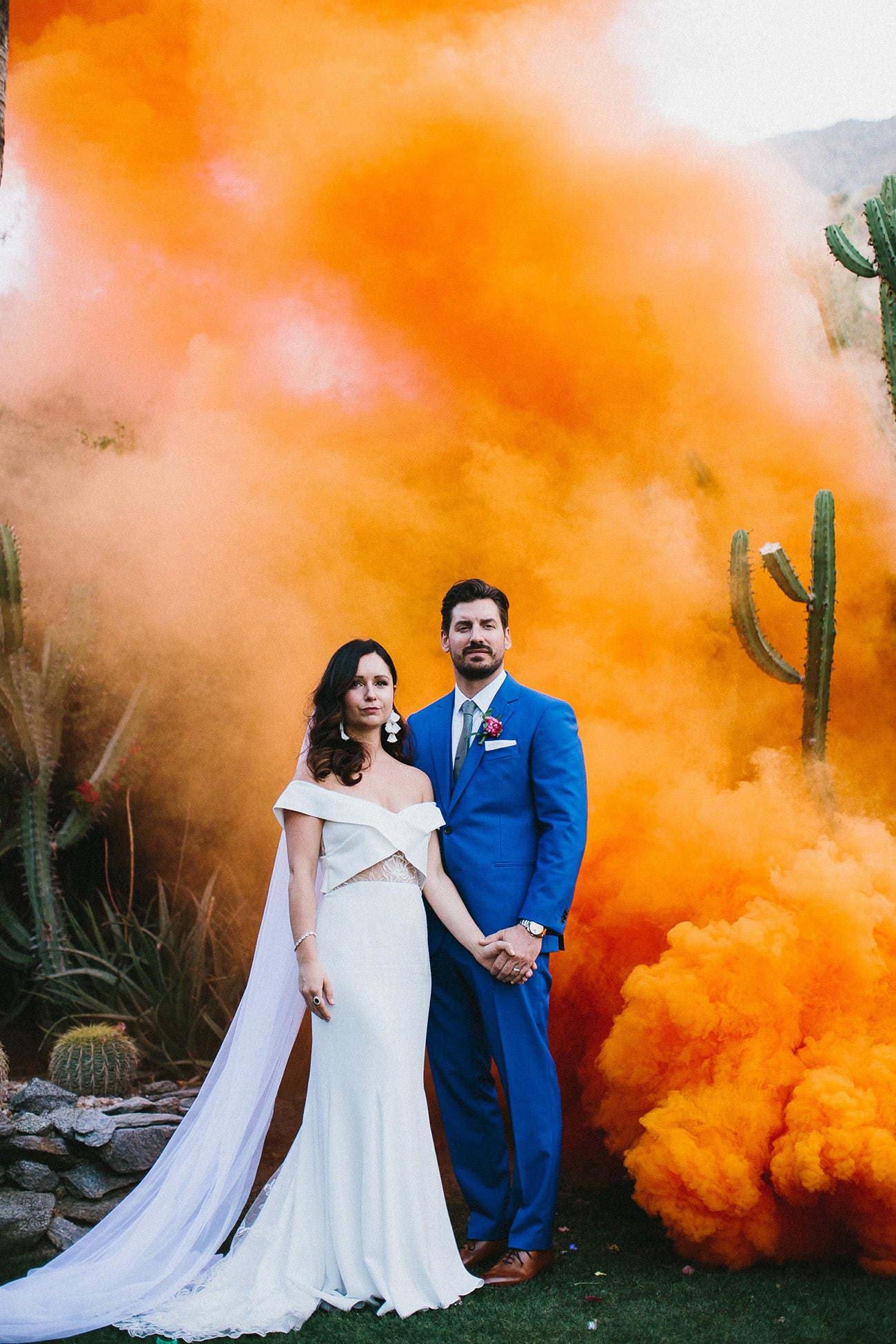 Wedding Color Smoke Bombs in Orange