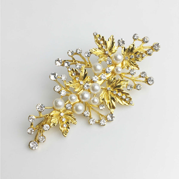 Lily Bridal Hair Clip in Gold