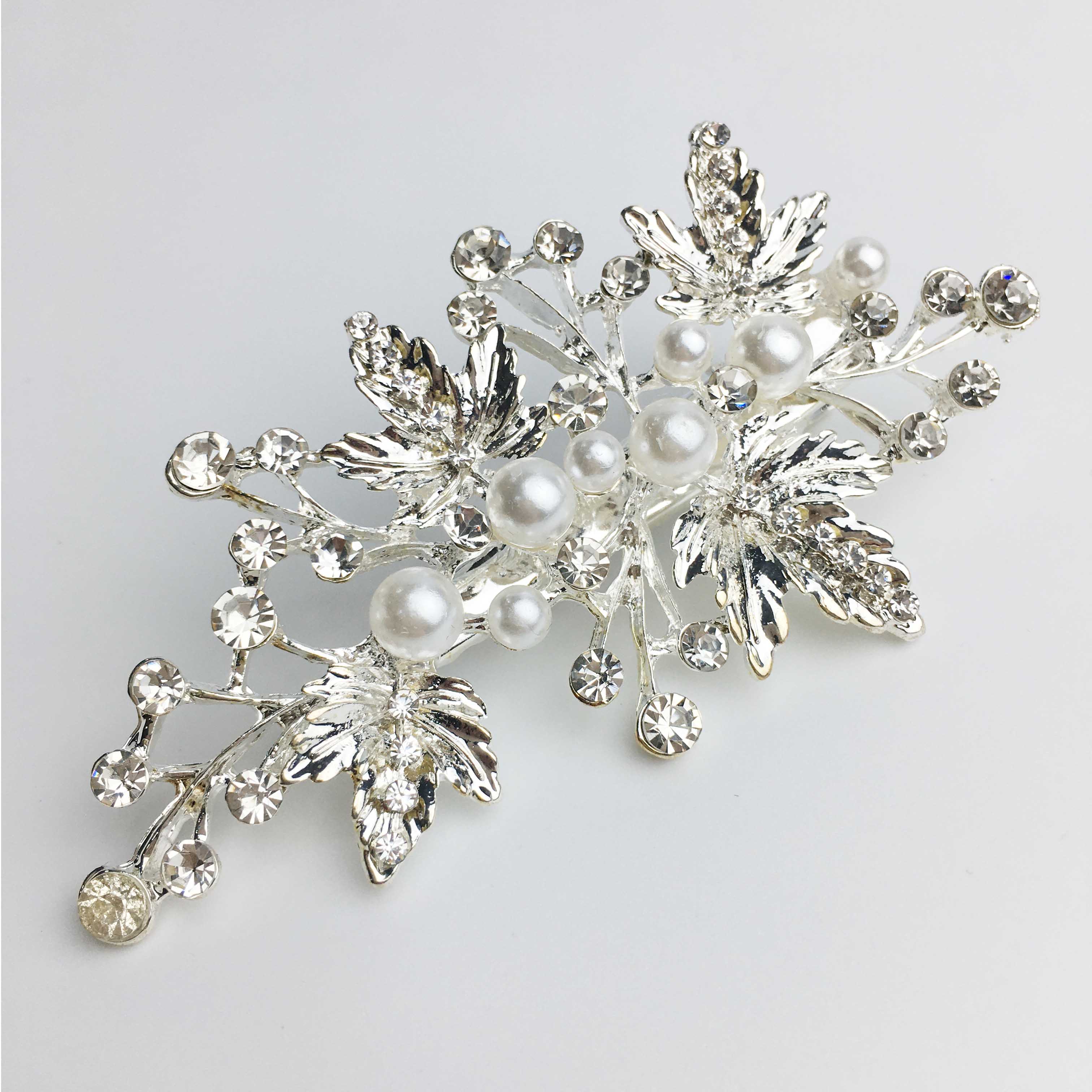 Lily Bridal Hair Clip in Silver