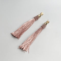 Leila Bridesmaid Tassel Earrings in Pink